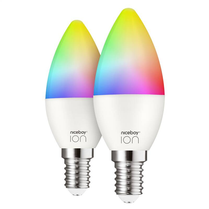 Chytrá žárovka Niceboy ION SmartBulb RGB / 2 ks / LED / 5,5 W / E14 / bílá Varianta: ivi1