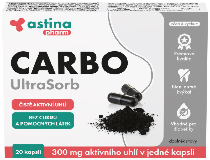 Astina CARBO UltraSorb 300 mg 20 kapslí
