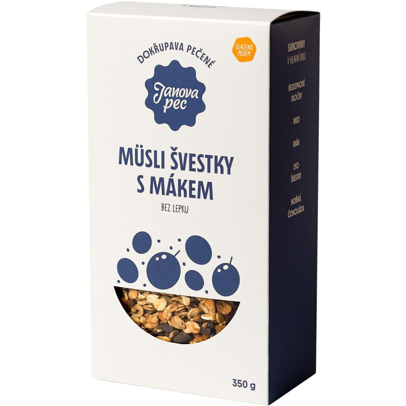 Janova pec Pečené müsli švestky s mákem bez lepku