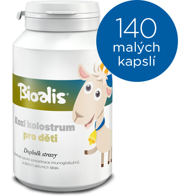 BIOALIS Kozí kolostrum pro děti, 140 kapslí