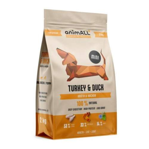 animALL Mini Turkey&Duck granule pro psy 2 kg