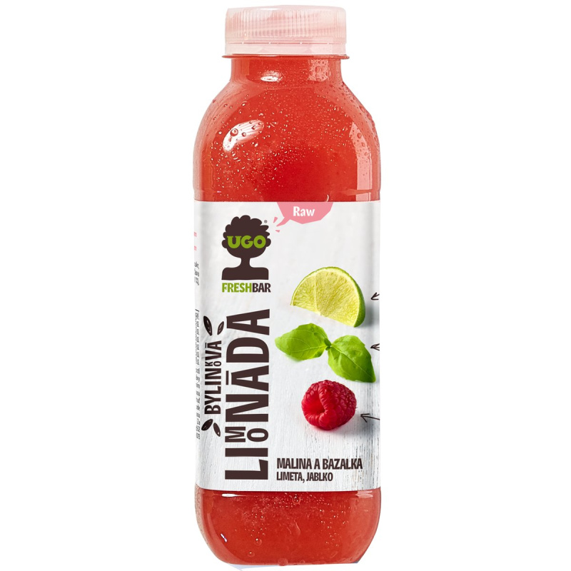 UGO RAW limonáda malina a bazalka