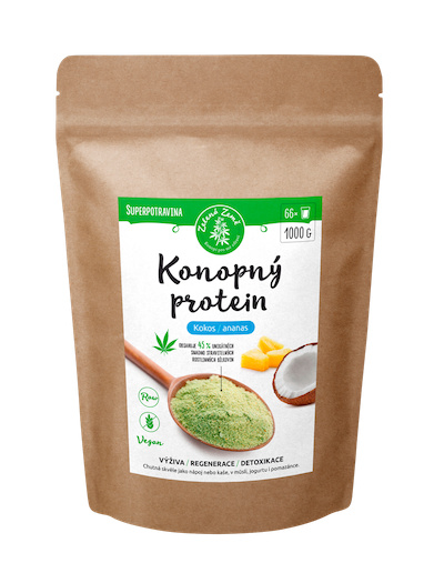 Zelená Země Konopný protein 1 kg kokos s ananasem