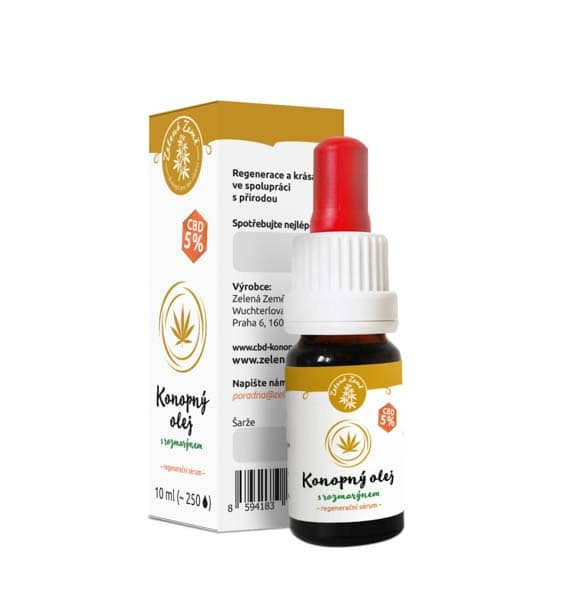Zelená Země CBD olej 5% s rozmarýnem regenerační sérum 10 ml