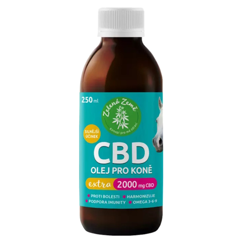 Zelená Země CBD olej pro koně Extra 2000 mg, 250 ml