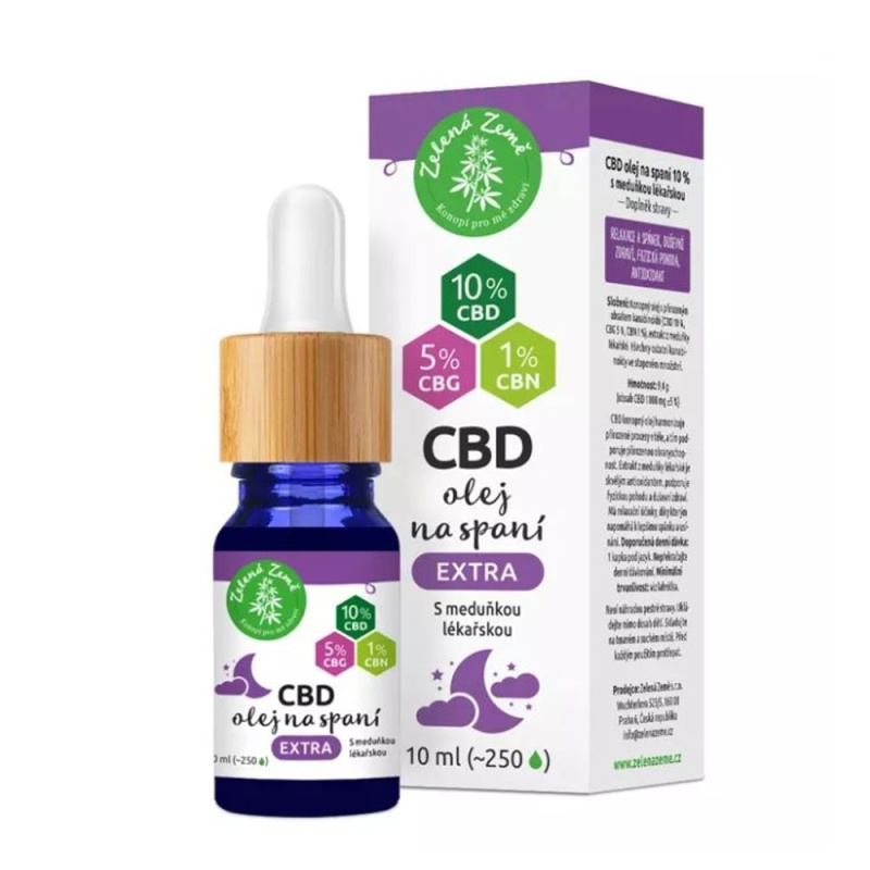 Zelená Země CBD kapky na spaní EXTRA, 10%, 10 ml