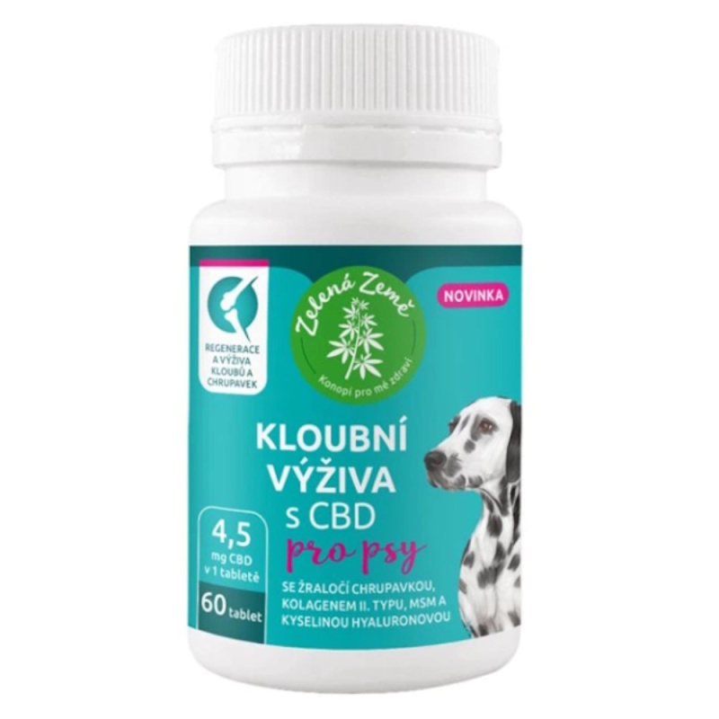 Zelená Země Kloubní výživa pro psy s CBD, 60 ks