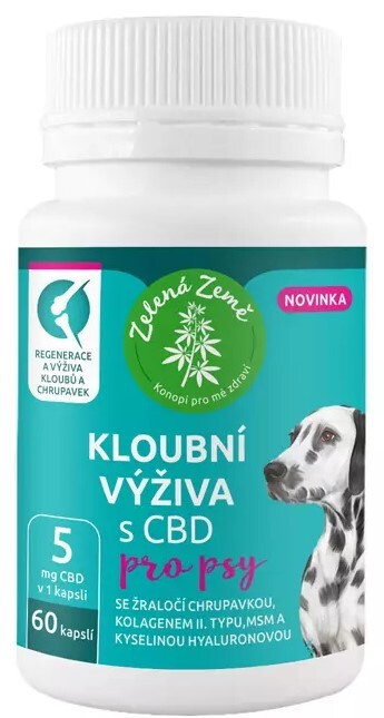 Zelená Země Kloubní výživa pro psy s CBD, 60 ks