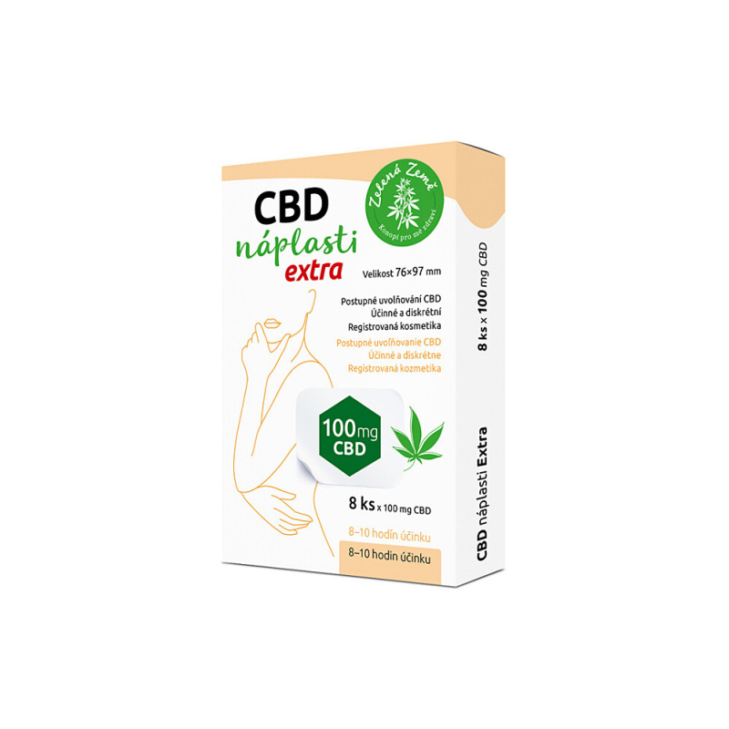 Zelená Země CBD náplasti Extra velké, 8 ks