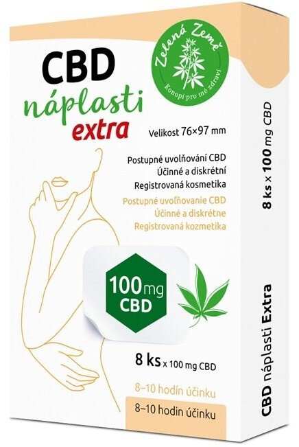 Zelená Země CBD náplasti Extra velké, 8 ks