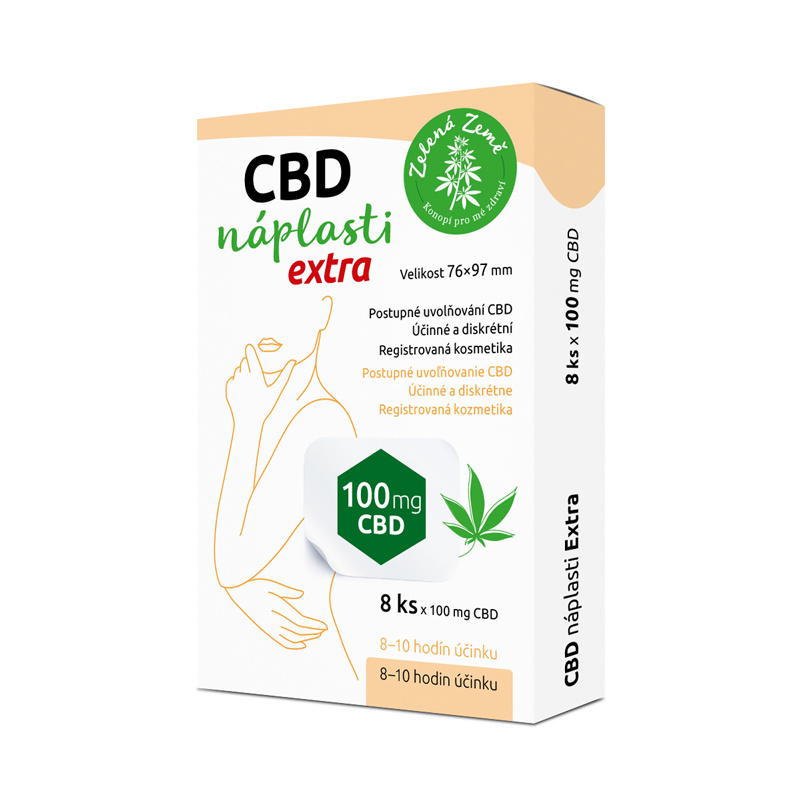 Zelená Země CBD náplasti Extra velké, 8 ks