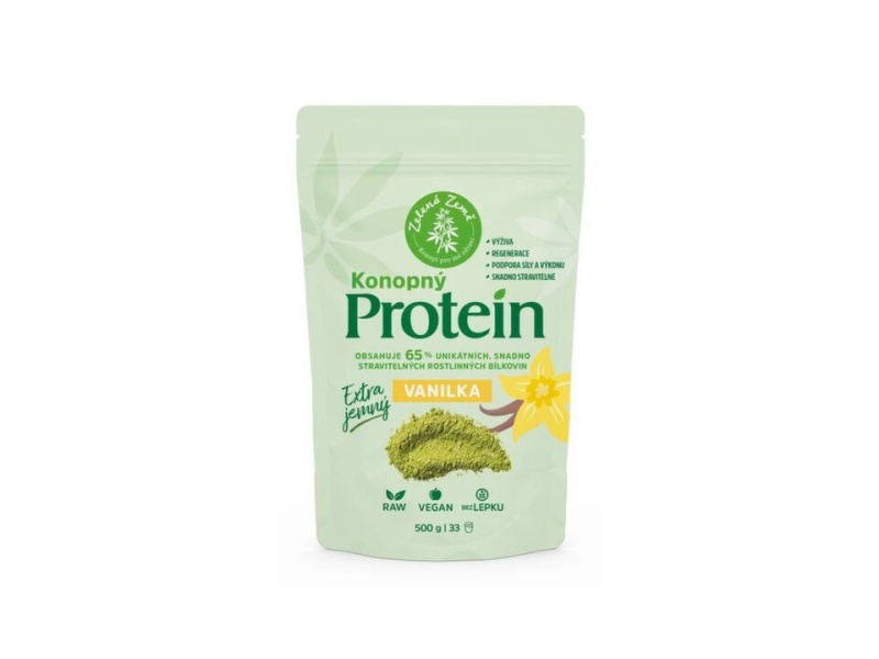 ZELENÁ ZEMĚ Konopný protein extra jemný s vanilkou 500 g