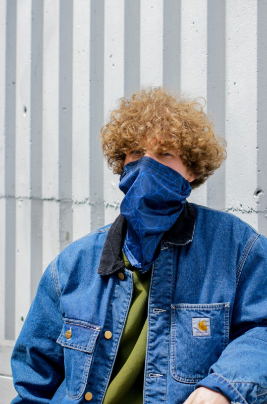 Letní antivirový šátek nanoSPACE - tmavě modrý