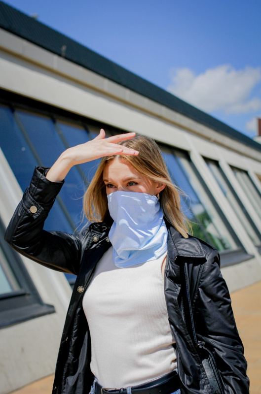 Letní antivirový šátek nanoSPACE - světle modrý