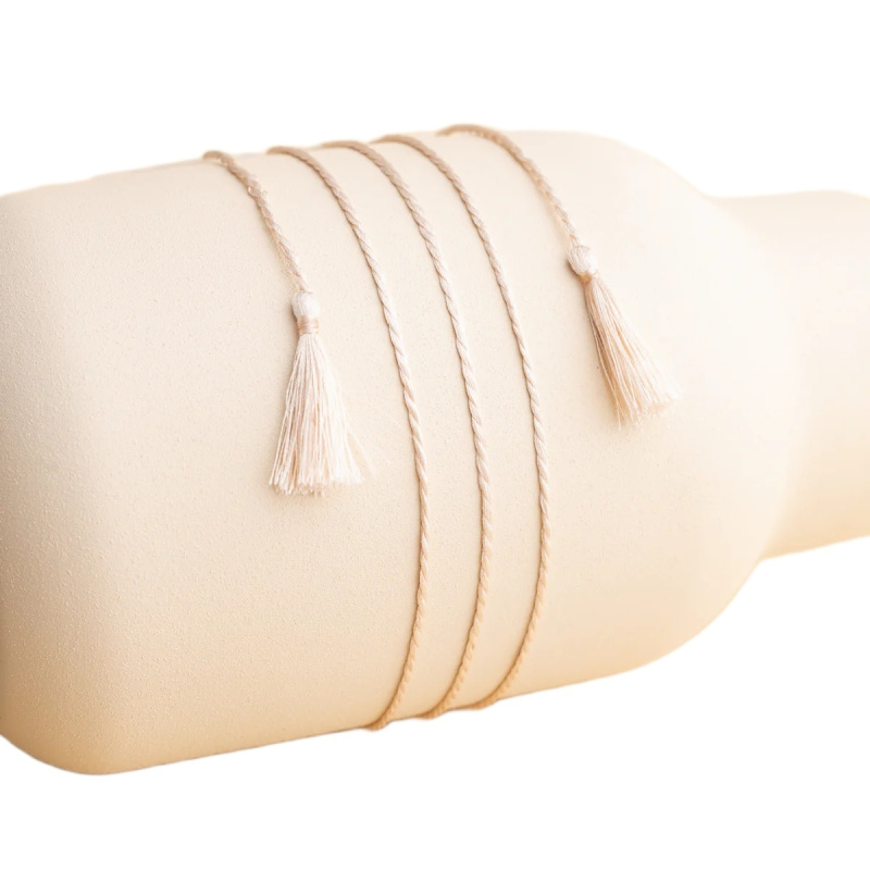 MUMMY BELL Dlouhá starorůžová hedvábná šňůrka