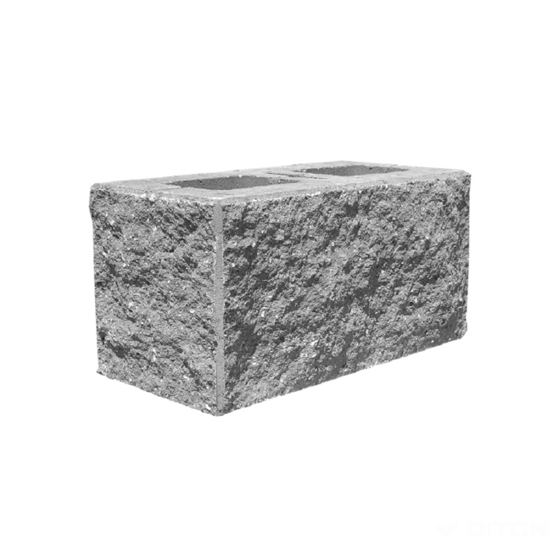 Tvárnice plotová štípaná DITON E s fazetou přírodní 190×385×190 mm