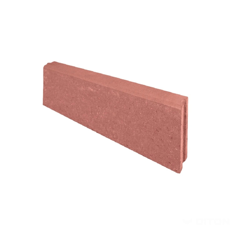 DITON Záhonový obrubník půlka červený 50 x 5 x 20 cm