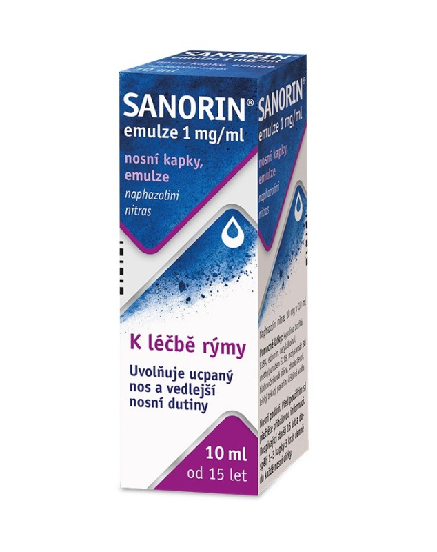 SANORIN EMULZE 1MG/ML Nosní kapky, emulze 1X10ML