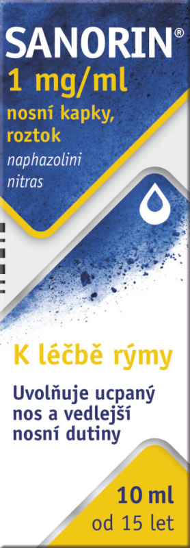 SANORIN 1MG/ML Nosní kapky, roztok 1X10ML