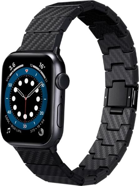 Řemínek pro Apple Watch 42/44/45/49mm Pitaka Carbon Fiber - tmavý