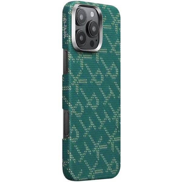 Pitaka Tactile Woven Case kryt iPhone 16 Pro PTK Green/Gold