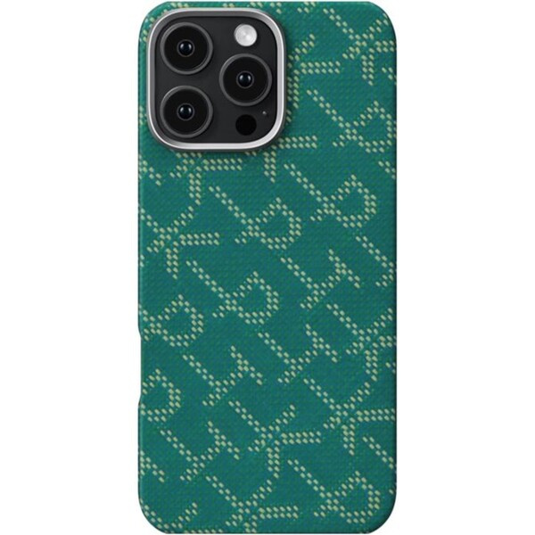 Pitaka Tactile Woven Case kryt iPhone 16 Pro Max PTK Green/Gold