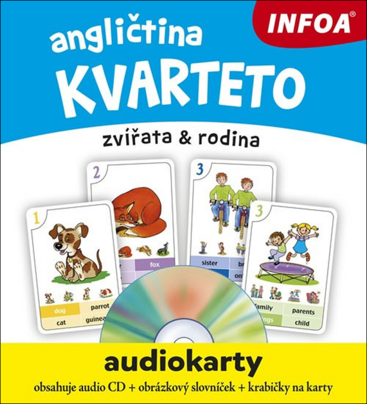 Angličtina: Kvarteto (Zvířata a rodina) - hra z kategorie Hry pro děti