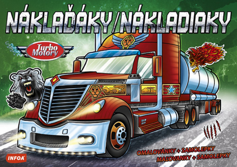Náklaďáky / Nákladiaky (Omalovánky + samolepky / Maľovanky + samolepky) - kniha z kategorie Omalovánky