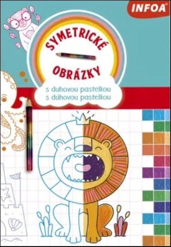 Symetrické obrázky s duhovou pastelkou