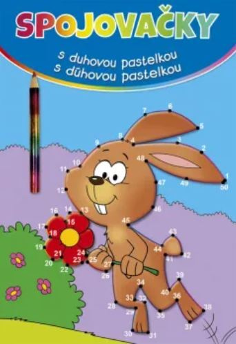 Spojovačky s duhovou pastelkou - zajíc