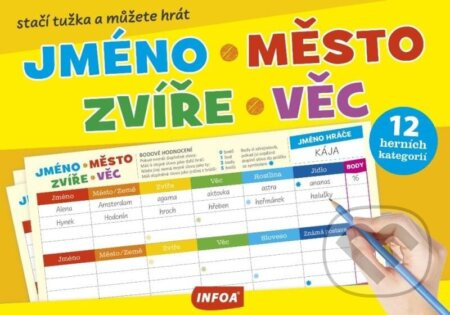 Trhací blok - Jméno, město, zvíře, věc