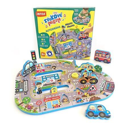 Zvukové puzzle - Autodráha - Město / Mesto (CZ/SK vydanie)