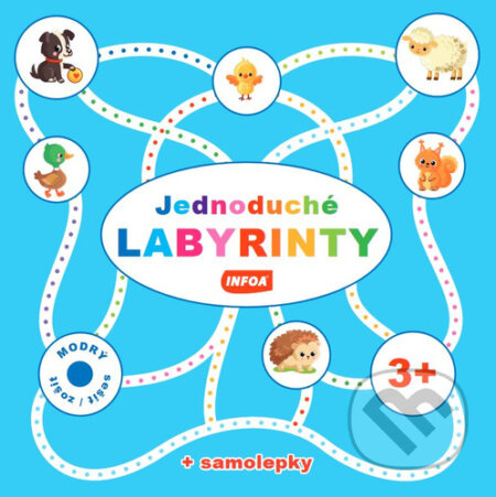 Jednoduché labyrinty - modrý sešit + samolepky