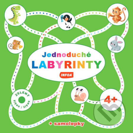 Jednoduché labyrinty - zelený sešit + samolepky