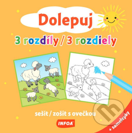 Dolepuj 3 rozdíly - sešit s ovečkou + samolepky