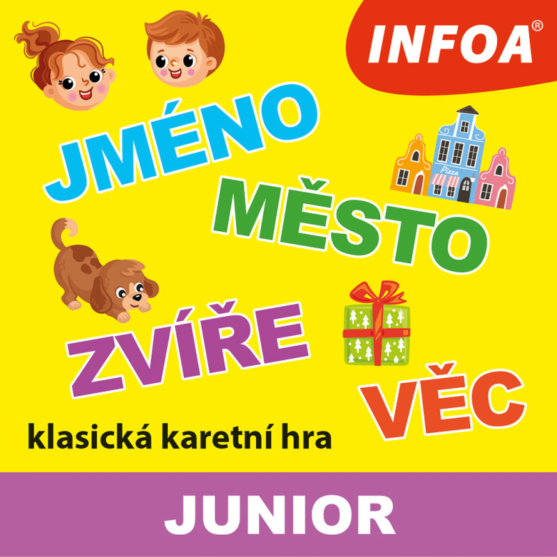 Jméno, město, zvíře, věc Junior (klasická karetní hra) - hra z kategorie Karty, pexeso