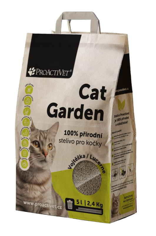 Proactivet Cat Garden 100% přírodní stelivo Vojtěška 5 l 2,4 kg