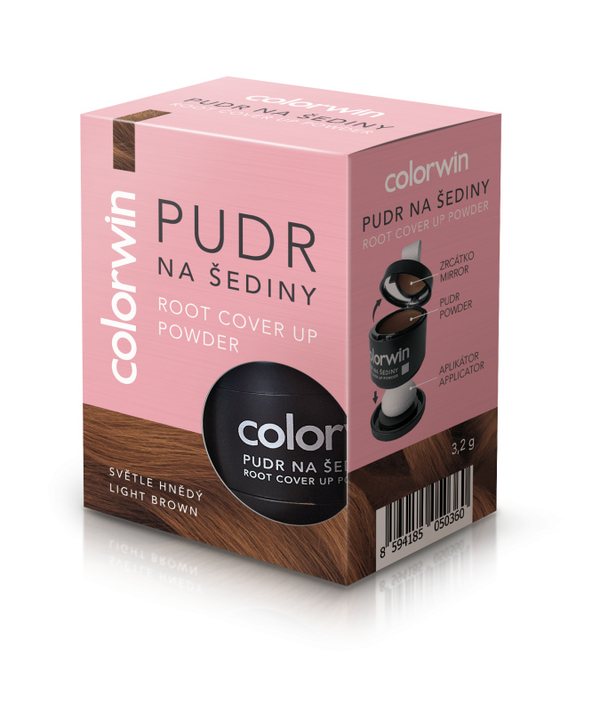 Colorwin Pudr pudr na vlasy pro objem a zakrytí šedin odstín Light Brown 3,2 g
