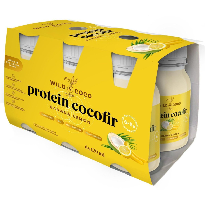Wild & Coco BIO Protein cocofir Banán a citron (6×120 ml)