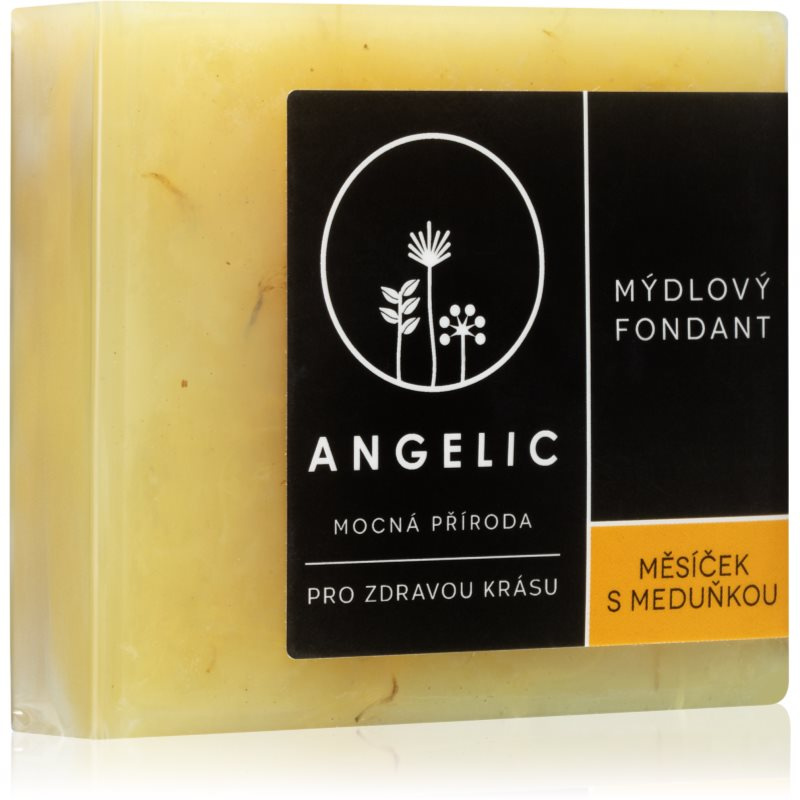 Angelic Mýdlový fondant Měsíček & Meduňka extra jemné přírodní mýdlo 105 g