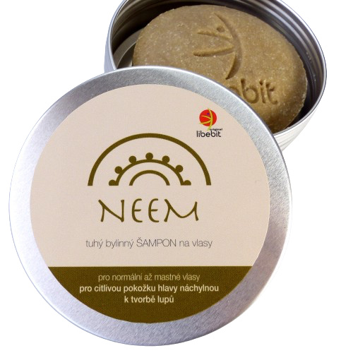 Libebit Tuhý bylinný šampon NEEM v plechové krabičce, 70 g