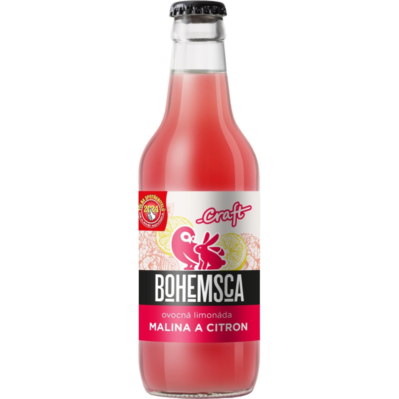 Bohemsca Craft Limonáda malina a citron sklo
