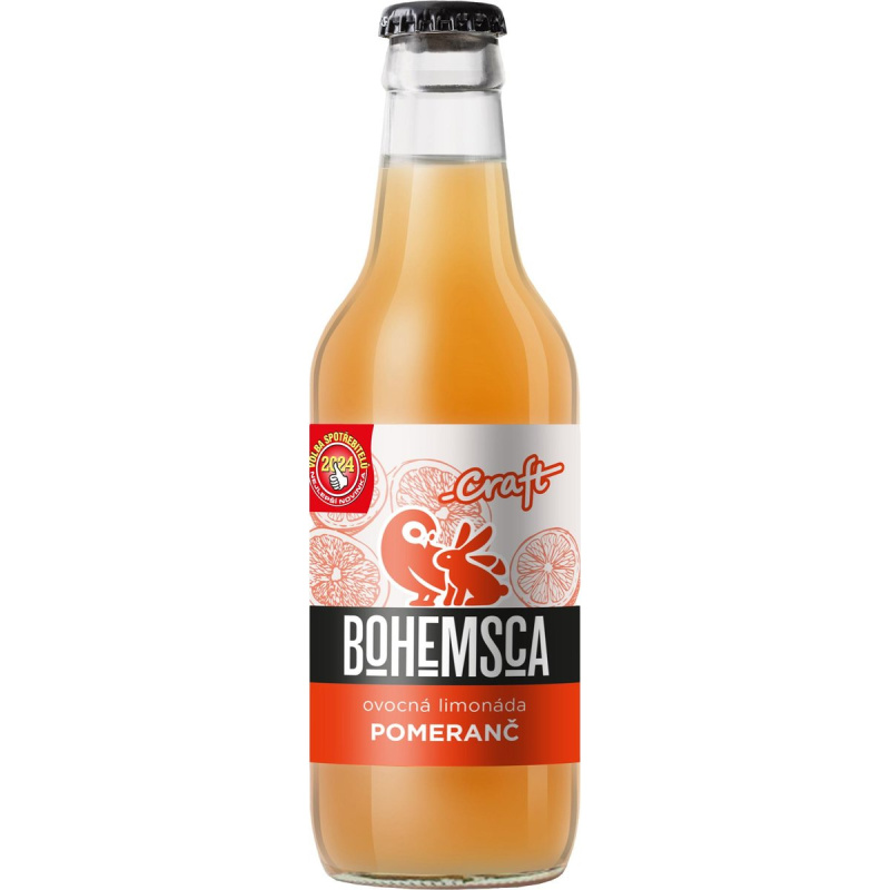 Bohemsca Craft Limonáda pomeranč sklo