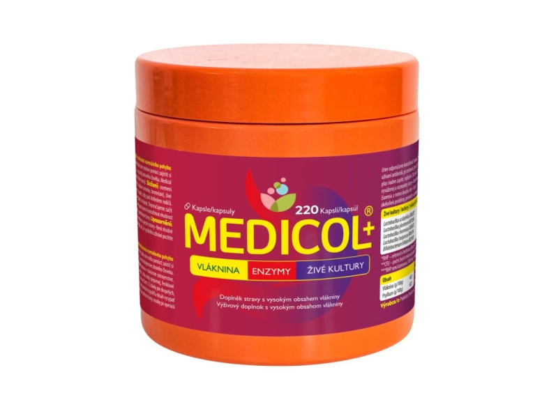 MEDICOL+ Vláknina + enzymy + živé kultury 220 kapslí