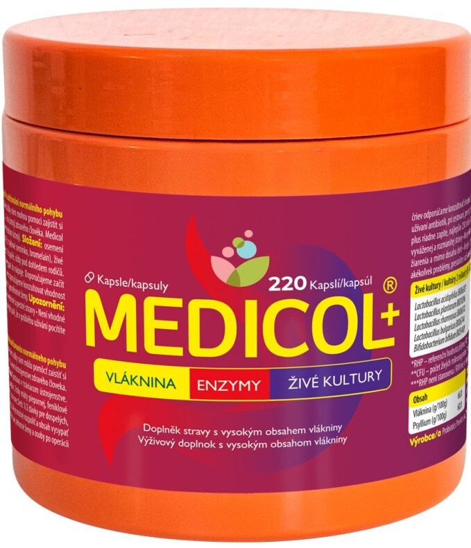 MEDICOL+ Vláknina + enzymy + živé kultury 220 kapslí