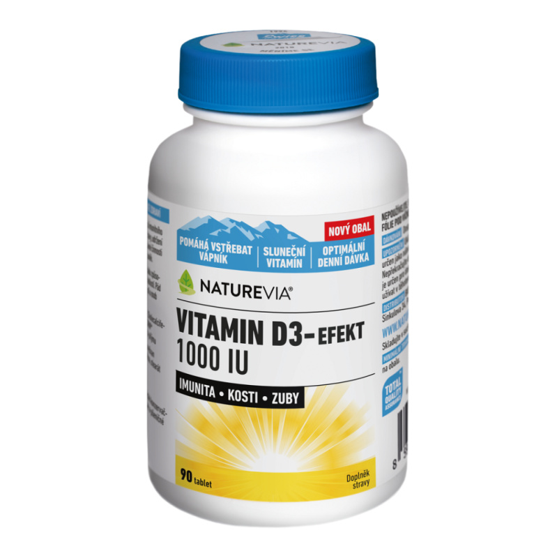 NatureVia Vitamin D3-Efekt 1000 IU tbl.90