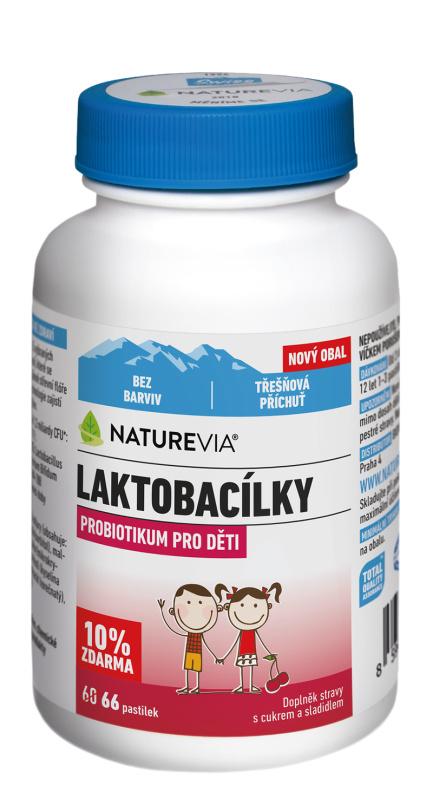 NatureVia Laktobacílky třešňové 66 pastilek