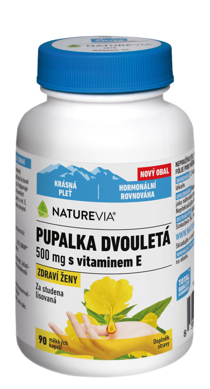 NATUREVIA Pupalka dvouletá 500 mg + Vitamín E 90 kapslí