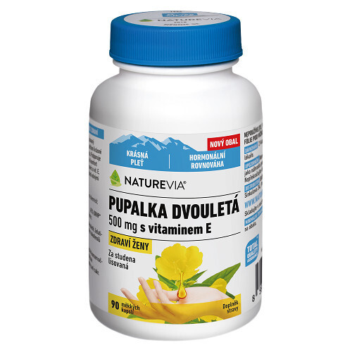 NATUREVIA Pupalka dvouletá 500 mg + Vitamín E 90 kapslí