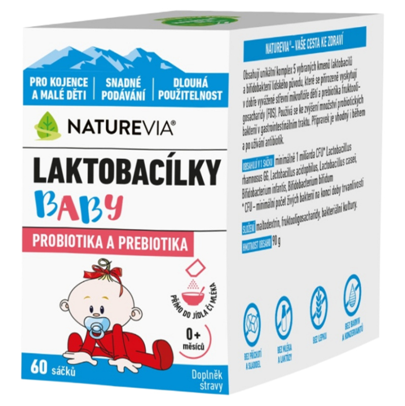 NatureVia Laktobacílky baby 60 sáčků